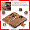 For iPhone DG.MING  Luxury Upgrade Card Slots Magnetic Removable 2in1 Rivet Leather Case