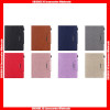 Magnetic Buckle Plain Color Card Slots Folding Leather Wallet Case