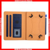 Universal Plain Color Magnetic Buckle Card Slots Folding Leather Wallet Case