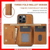 For iPhone DG. Ming M1 Leather Back Case with Magnetic Adsorbing Removable 3 Fold Wallet