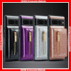 For Google Series D.MING M3 Series Shiny Powder 3 Fold Movable Zipper Wallet Bag with Magnetic Suction Leather Back Case