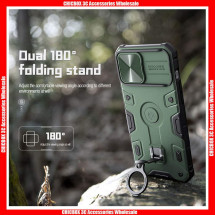 For iPhone & Samsung Nillkin CamShield Armor Pro Series With Ring Holder Camera Slider Heavy Protection Shockproof Back Cover , with retail package