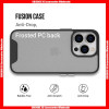 For iPhone Series Military Grade Drop Resistance Matte Clear Hard PC+TPU Case with Black Edge, with retail package