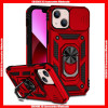 For iPhone Slide Camera Cover Window Drop Resistance Metal Holder Ring Hard PC+TPU Case