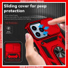 For Samsung Slide Camera Cover Window Drop Resistance Metal Holder Ring Hard PC+TPU Case