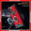 For iPhone Pushing Camera Window Card Slot Metal Holder Ring Hard PC+TPU Case