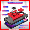 For iPhone Pushing Camera Window Card Slot Metal Holder Ring Hard PC+TPU Case