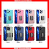 For iPhone Magnetic Adsorbing Metal Holder Kickstand Drop Resistance Hard PC Case