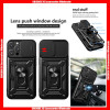 For iPhone Magnetic Adsorbing Metal Holder Pushable Camera Lens Drop Resistance Hard Case