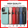 For iPhone Card Slots Magnetic Stander Photo Window Leather Back Case