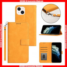 For iPhone Pure Color Card Slots Magnetic Square Buckle Leather Wallet Case with Hand Strap