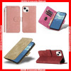 For Samsung S&N Pure Brushed Color Card Slots Magnetic Buckle Leather Wallet Case with Hand Strap