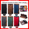 For Samsung A Vintage Splicing Card Slots Photo Window Leather Wallet Case with Hand Strap