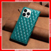 For iPhone BF16 Fashion Diamond Texture Magnetic Card Slots Leather Wallet Case