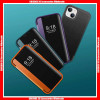 For iPhone Ultrathin Pure Color Smart View Flip Magnetic Leather Wallet Case